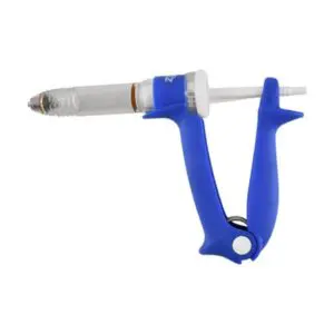 Simcro Premium Injector Draw Off Syringe in blue.