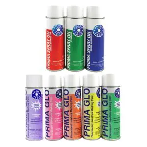 Spray-On (500 ml) in blue, green, orange, pink, purple, yellow, green and red colors.