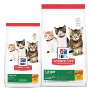 Kitten Chicken Recipe Dry Cat Food 3.5 and 7 pound bag sizes.