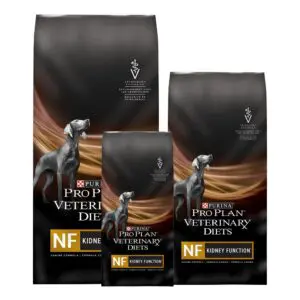NF Kidney Function Dry Dog Food 6, 18 and 34 bags sizes.