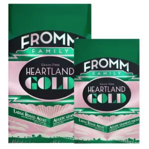 Heartland Gold Large Breed Adult Dry Dog Food 12 and 26 pound bag sizes.