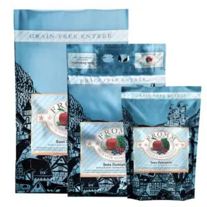 Four Star Nutritionals Hasen Duckenpfeffer Dry Dog Food 4, 12 and 26 pound size bags.