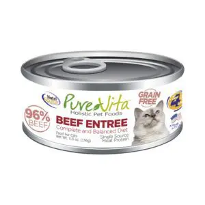 PureVita Grain Free Canned Cat Food (beef) , (5.5 oz) , (12 ct).