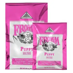 Fromm Classic Puppy Dry Dog Food 15 and 30 pound bag sizes.