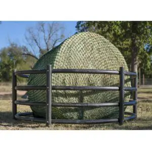 large bale net with hay net around it