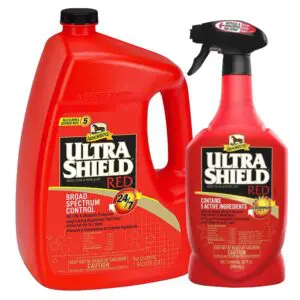 UltraShield Red Fly Spray (32 oz) and (1 gallon) sizes.