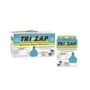Tri zap insecticide ear tag 100 count and 20 count