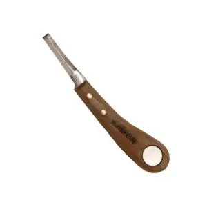 Double Narrow Hoof Knife with Wood Handle