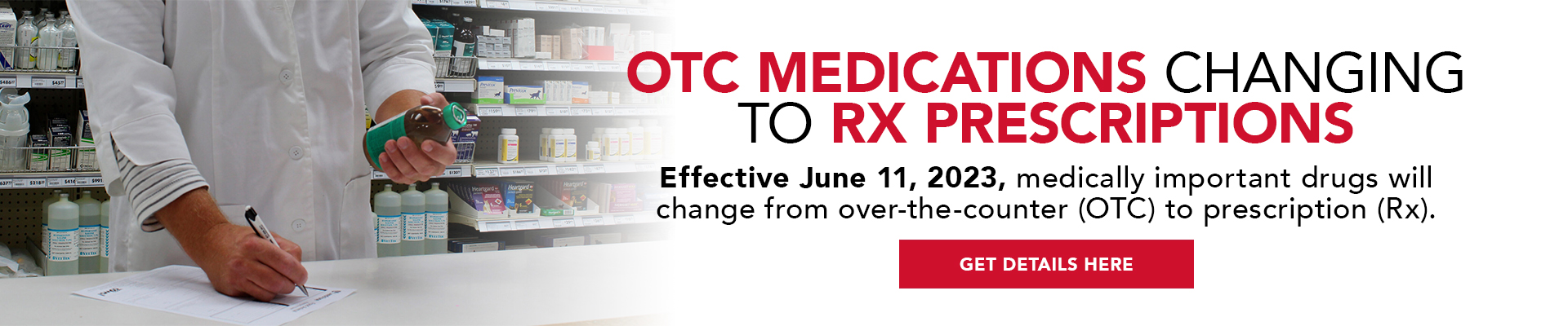 Effective June, 2023, medically important livestock drugs will change from over-the-counter (OTC) to prescription (Rx).